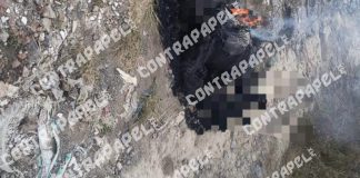 Hallan cuerpo calcinado y todavía en llamas en Cuautlalpan, Texcoco